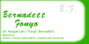 bernadett fonyo business card